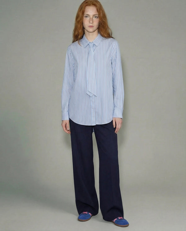 La Femme Blanche - Shirt - 471201 - Blue/Brown 