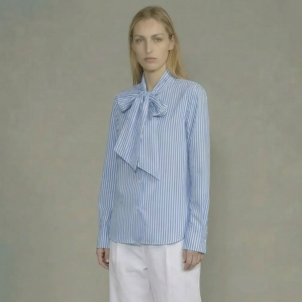 La Femme Blanche - Shirt - 471200 - White/Blue 