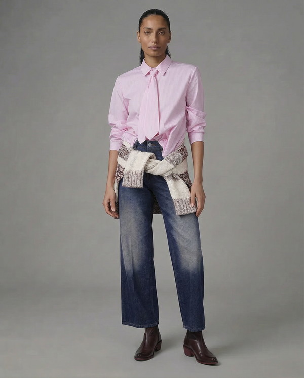 La Femme Blanche - Camicia - 471210 - Bianco/Rosa