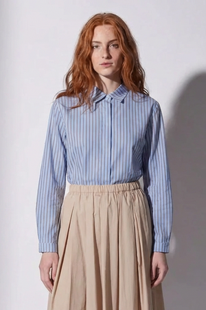 Thumbnail La Femme Blanche - Camicia - 471213 - Celeste/Marrone