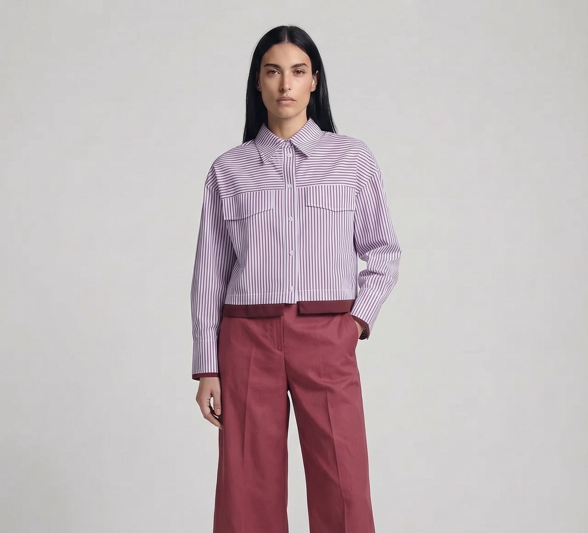 Même Road - Camicia - 470275 - Bianco/Bordeaux
