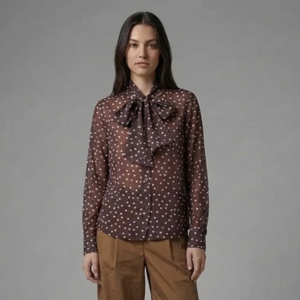 La Femme Blanche - Shirt - 471206 - White/Brown 