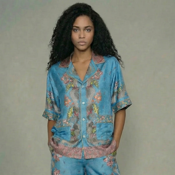 Pierre-Louis Mascia - Camicia - 470094 - Fantasia Turchese